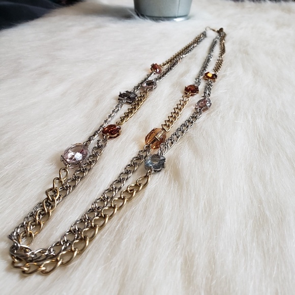 LOFT gold silver multi-strand necklace - Picture 5 of 6